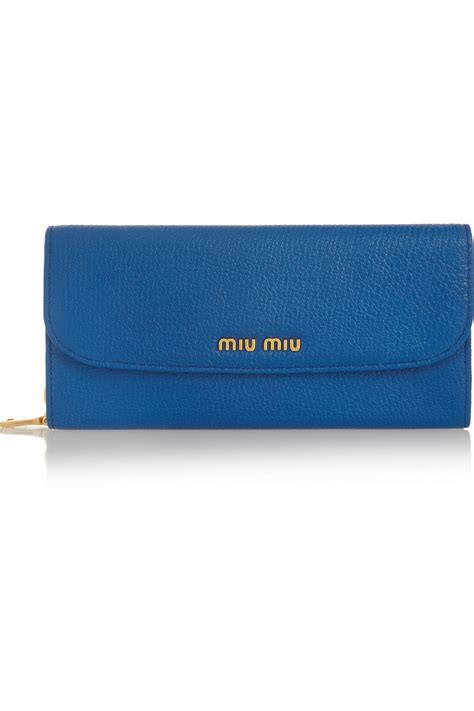 Miu Miu FW2002 Leather Chain Wallet Aqua Vintage 2 Way 